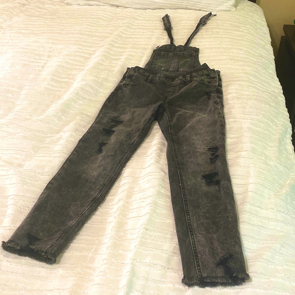 girls black one piece overalls